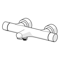 Hansa Prisma Wannen- und Brausearmatur Wandmontage Thermostat, 180mm Ausladung, Chrom, ... HANSA-58102301 4057304020599 (Abb. 1)