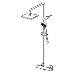 Hansa Unita Eco Regenbrause-Duscharmatur 5814 3-strahlig Ausladung 470-495mm Chrom Kopf... HANSA-58149113 4057304016080 (Abb. 1)