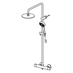 Hansa Unita Eco Regenbrause-Duscharmatur 5814 3-strahlig Ausladung 470-495mm Chrom Kopf... HANSA-58149203 4057304016073 (Abb. 1)