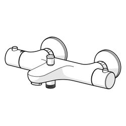 Hansa Unita Wannenfüll- und Brausebatterie 5837 Ausladung 180mm DN15 Chrom... HANSA-58372101 4015474277649 (Abb. 1)
