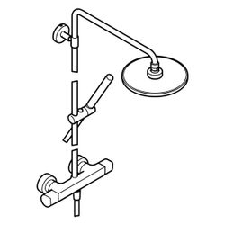 Hansa Tempra Regenbrause-Duscharmatur Style 5842 1-strahlig Ausladung 450mm DN15... HANSA-58429103 4015474171336 (Abb. 1)