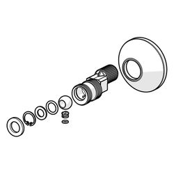 Hansa Excenteranschluss mit Absperrventil und Rosetten 1/2" x 3/4", Chrom, 59902034... HANSA-59902034 4015474052949 (Abb. 1)