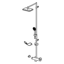 Hansa Fit Regenbrause-Duscharmatur 6516 3-strahlig Ausladung 485mm DN15 Chrom... HANSA-65162101 4015474277229 (Abb. 1)