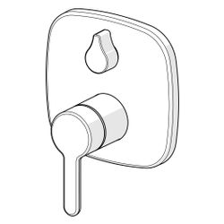 Hansa Designo Einhebelmischer Fertigmontageset für Wanne/Brause Style 8111 Rosette soft... HANSA-81119593 4057304006746 (Abb. 1)