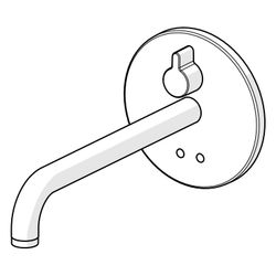 Hansa Electra Fertigset für Waschtisch-Batterie, Rosette rund, 3V, Bluetooth, Ausladung... HANSA-81812129 4057304016936 (Abb. 1)