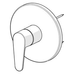 Hansa Vantis Einhebelmischer Fertigset für Brause-Batterie 8261 Rosette rund Chrom 4.0 ... HANSA-82619063 4057304017339 (Abb. 1)