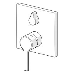 Hansa Ronda Einhebelmischer Fertigmontageset für Wanne/Brause 8384 Rosette eckig Chrom... HANSA-83849583 4015474287068 (Abb. 1)