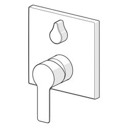 Hansa Ligna Einhebelmischer Fertigmontageset für Wanne/Brause 8385 Rosette eckig mit Si... HANSA-83853513 4015474279445 (Abb. 1)