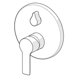 Hansa Ligna Einhebelmischer Fertigmontageset für Wanne/Brause 8385 Rosette rund Chrom... HANSA-83859503 4015474279421 (Abb. 1)