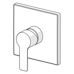 Hansa Ligna Einhebelmischer Fertigmontageset für Brausebatterie 8387 Rosette eckig Chro... HANSA-83879513 4015474278875 (Abb. 1)