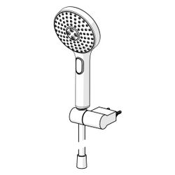 Hansa ActiveJet Handbrausegarnitur, 3-strahlig, Chrom/Hellgrau, 84380133... HANSA-84380133 4057304005152 (Abb. 1)