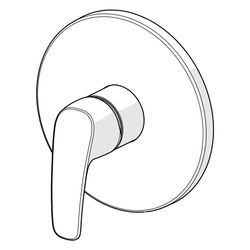 Hansa Pinto Einhebelmischer Fertigmontageset für Brausebatterie 8527 Rosette rund Chrom... HANSA-85279183 4057304003851 (Abb. 1)