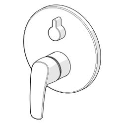 Hansa Pinto Einhebelmischer Fertigmontageset für Wanne/Brause 8528 Rosette rund mit Sic... HANSA-85283083 4057304003905 (Abb. 1)