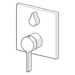 Hansa Loft Einhebelmischer Fertigmontageset für Wanne/Brause 8760 Rosette eckig Chrom... HANSA-87609003 4015474287051 (Abb. 1)