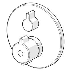 Hansa Clinica Fertigmontageset für Brausebatterie, Rosette rund, Chrom, 88619085... HANSA-88619085 4057304012532 (Abb. 1)