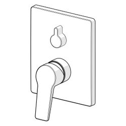 Hansa Twist Einhebelmischer Fertigmontageset für Wanne/Brause 8984 Rosette eckig Chrom... HANSA-89849083 4015474285606 (Abb. 1)