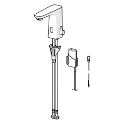 Hansa Electra Waschtischarmatur, Standmontage, Sensor, Bluetooth, 3V, Heißwasserspe... HANSA-921022190005 4057304019319 (Abb. 1)