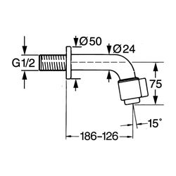 Hansa Nova Einhebelmischer Waschtischbatterie 0096 Ausladung 186mm DN15 Chrom... HANSA-00968101 4015474564794 (Abb. 1)