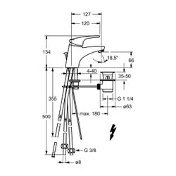 Hansa Mix Einhebelmischer Waschtischbatterie 0132 Kupferrohr Zugstangenablaufgarnitur A... HANSA-01321183 4015474271227 (Abb. 1)