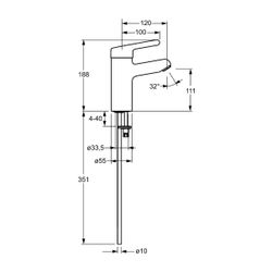 Hansa Medipro Einhebelmischer Waschtischbatterie 0162 Kupferrohr Ausladung 120mm DN15 C... HANSA-01622193 4015474266940 (Abb. 1)