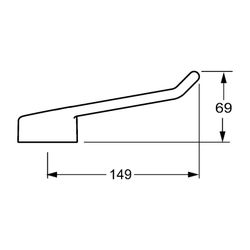 Hansa Medipro Langer Hebel 0244 Bügelhebel Bedienhebel lang Länge 149mm Chrom... HANSA-02440005 4015474265509 (Abb. 1)