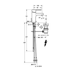 Hansa Ronda Einhebelmischer Waschtischbatterie, Niederdruck 0313 Kupferrohr Zugstangena... HANSA-03131173 4015474212671 (Abb. 1)