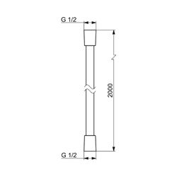 Hansa Jet Schlauch 0412 Länge 2000mm Chrom... HANSA-04120200 4015474674936 (Abb. 1)