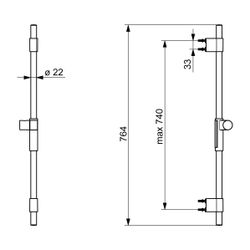Hansa ActiveJet Wandstange, Chrom, 04780200... HANSA-04780200 4057304008672 (Abb. 1)