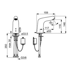 Hansa Medipro Waschtischbatterie 0567 6V Bluetooth Ausladung 117mm DN15 Chrom... HANSA-05672119 4057304005039 (Abb. 1)