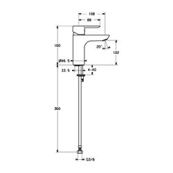 Hansa Ligna Einhebelmischer Waschtischbatterie 0608 Ausladung 108mm DN15 Chrom... HANSA-06082203 4015474248076 (Abb. 1)