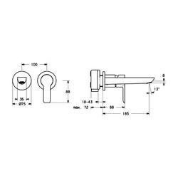 Hansa Ligna Einhebelmischer Fertigmontageset für Waschtischbatterie 0640 Rosette rund A... HANSA-06402103 4015474250178 (Abb. 1)