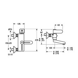 Hansa Tempra Waschtischbatterie 0838 Ausladung 245mm DN15 Chrom... HANSA-08382212 4015474257528 (Abb. 1)