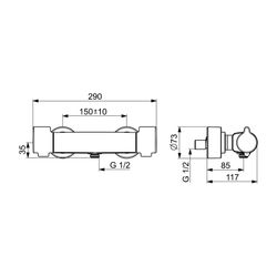 Hansa Clinica Brausebatterie 0880 Chrom... HANSA-08806200 4057304013430 (Abb. 1)