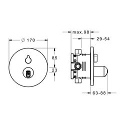 Hansa Varox Fertigmontageset für Wanne/Brause 4050 Rosette rund Chrom... HANSA-40509083 4015474274648 (Abb. 1)