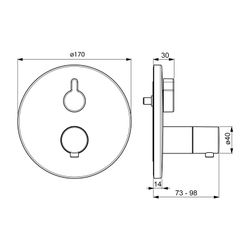 Hansa Varox Pro Fertigmontageset für Wanne/Brause 4058 Rosette rund Chrom... HANSA-40589083 4057304003899 (Abb. 1)