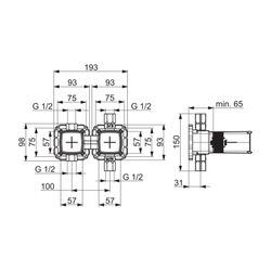Hansa Matrix Unterputz-Rohbauset Bade- und Brausearmatur 3.5 Kartusche 4401 DN15... HANSA-44010000 4015474202641 (Abb. 1)