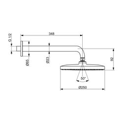 Hansa Viva Kopfbrause 1-strahlig, 250mm, Chrom, mit Kugelgelenk, 44260200... HANSA-44260200 4057304017995 (Abb. 1)