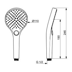 Hansa Viva Handbrause 3-strahlig, 110mm, Chrom, mit Anti-Kalk-Technik, 44350300... HANSA-44350300 4057304017957 (Abb. 1)