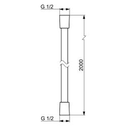 Hansa Schlauch, Länge 200cm, Chrom, 44460200... HANSA-44460200 4057304002595 (Abb. 1)