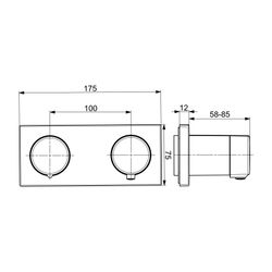 Hansa Living Fertigmontageset für Wanne/Brause 4453 Rosette eckig DN15 Chrom... HANSA-44539583 4057304007262 (Abb. 1)