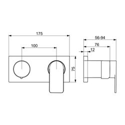 Hansa Stela Einhebelmischer Fertigmontageset für Wanne/Brause 4457 Rosette eckig Chrom... HANSA-44579573 4057304015298 (Abb. 1)