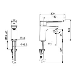 Hansa Clinica Einhebelmischer Waschtischbatt. 4502 Anschl. über Kupferrohre Bügel-/ Bed... HANSA-45022185 4057304018862 (Abb. 1)