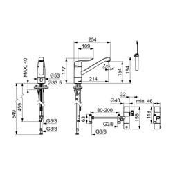 Hansa Care Einhebel-Küchenarmatur, 3V, Bluetooth, Ausladung 214mm, Chrom, 46132209... HANSA-46132209 4057304019654 (Abb. 1)