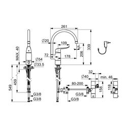 Hansa Care Einhebel-Küchenarmatur, 230/9V, Bluetooth, Ausladung 178mm, Chrom, 46142009... HANSA-46142009 4057304019685 (Abb. 1)