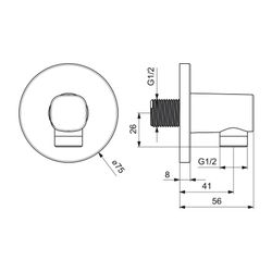 Hansa Living Wandanschlussbogen 5118 Rosette rund G1/2 DN15 Chrom... HANSA-51180163 4057304007958 (Abb. 1)