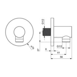 Hansa Wandanschlussbogen, DN 15, G 1/2", Matt-Schwarz, 5118017333... HANSA-5118017333 4057304020124 (Abb. 1)
