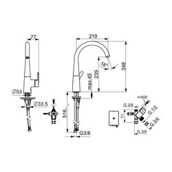 Hansa Designo Einhebelmischer Küchenarmatur mit Spülmaschinenventil Style 5138 3V Ausla... HANSA-51382283 4057304007071 (Abb. 1)