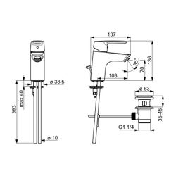 Hansa Polo Einhebelmischer Waschtischbatterie 5140 Kupferrohr Zugstangenablaufgarnitur ... HANSA-51402193 4057304005343 (Abb. 1)