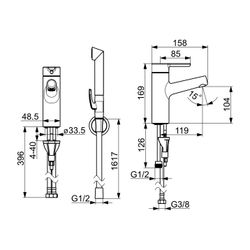 Hansa Designo Einhebelmischer Waschtischbatterie Style 5170 Ausladung 119mm DN15 Chrom... HANSA-51702201 4057304006357 (Abb. 1)