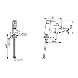 Hansa Polo Einhebelmischer Wannenfüll- und Brausebatterie 5239 Ausladung 164mm DN15 Chr... HANSA-52392293 4057304002953 (Abb. 1)